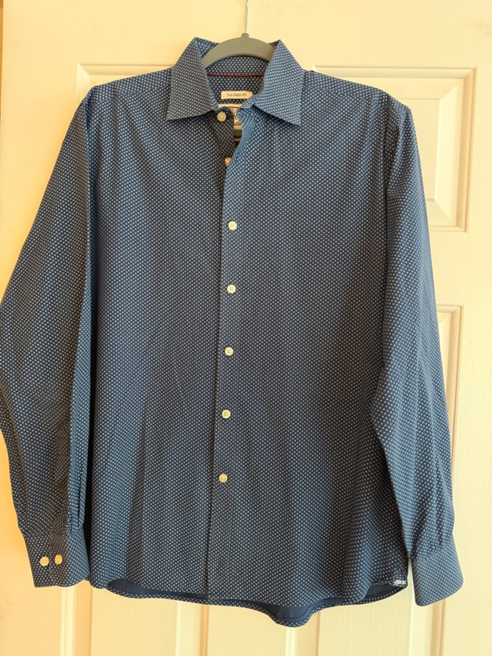 Jos. A. Bank Navy Blue Micro Dot Button-Down Shirt